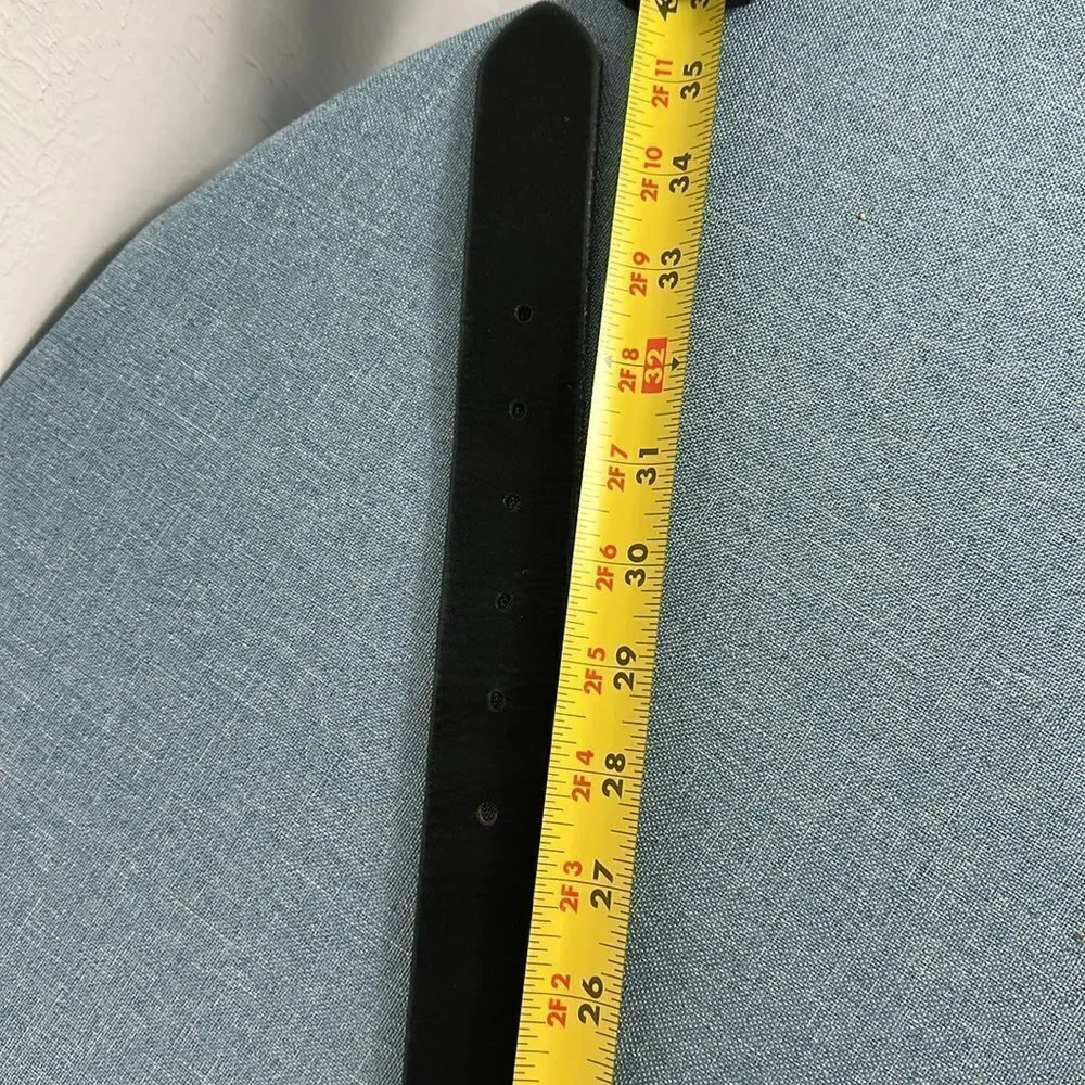 Isda & Co Men's Black Leather Nubuck Belt Size M